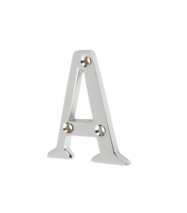 63mm Screw Fixed Letter - A - Polished Chrome