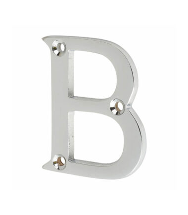 63mm Screw Fix Door Letter - B - Polished Chrome