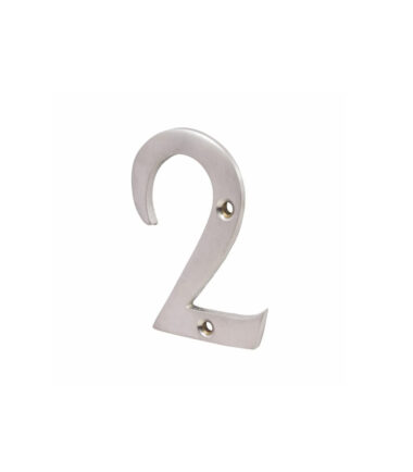 76mm Screw Fixed Numeral - 2 - Satin Chrome