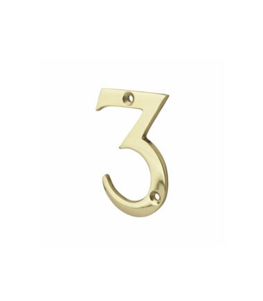 76mm Numeral - 3 - Polished Brass