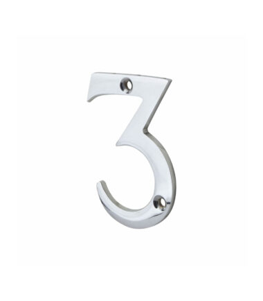 76mm Numeral - 3 - Polished Chrome