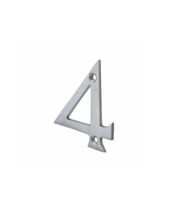 76mm Screw Fixed Numeral - 4 - Satin Chrome