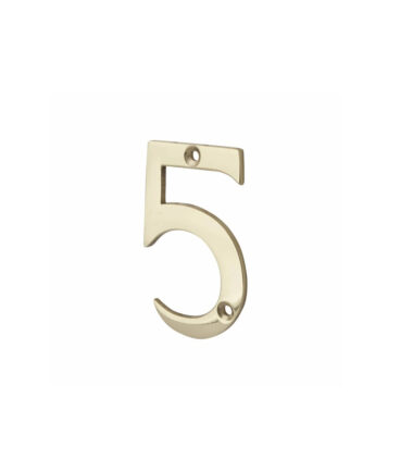 76mm Numeral - 5 - Polished Brass