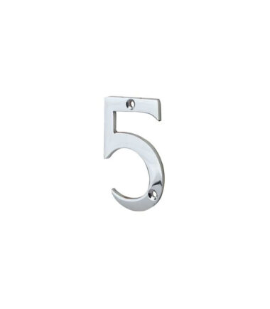 76mm Numeral - 5 - Polished Chrome