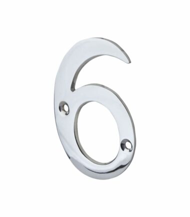 76mm Numeral - 6 - Polished Chrome