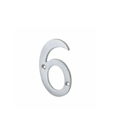 76mm Screw Fixed Numeral - 6 - Satin Chrome