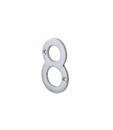 76mm Screw Fixed Numeral - 8 - Satin Chrome