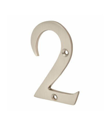 Altro 76mm Door Numeral - 2 - Satin Nickel