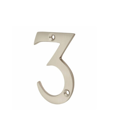 Altro 76mm Door Numeral - 3 - Satin Nickel