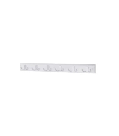 Altro Double Coat Hook Rail - 685 x 70 x 15mm - 6 Hook - White Board with Polished Chrome Hooks