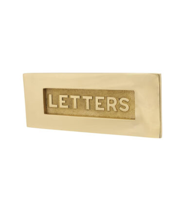 Altro Embossed Letter Plate - 254 x 101mm - Polished Brass