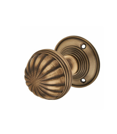 Altro Fluted Mortice Door Knob - Antique Brass