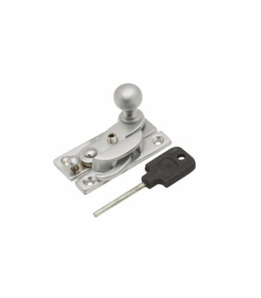 Altro Narrow Keep Sash Hook Fastener with Knob - 63 x 20mm - Satin Chrome