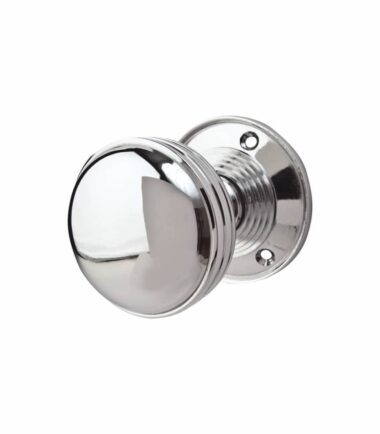 Touchpoint Ringed Mortice Door Knob - Polished Chrome (OLD THREE DHARI BRASS KNOB ON ZINC BASE)