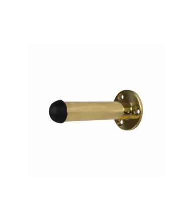 Altro Round Base Projection Door Stop - 80mm Projection - Polished Brass