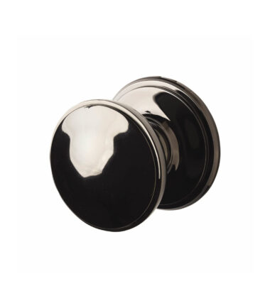 Altro Round Centre Door Knob - 80mm Rose Diameter - Black Nickel