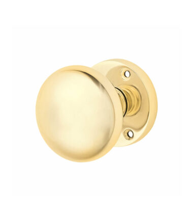 Altro Round Mortice Door Knob - 57mm Rose Diameter - Polished Brass