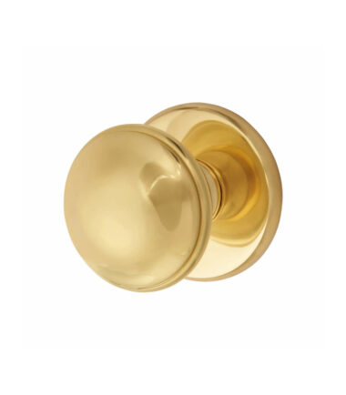 Altro Round Period Centre Door Knob - 66mm - Polished Brass