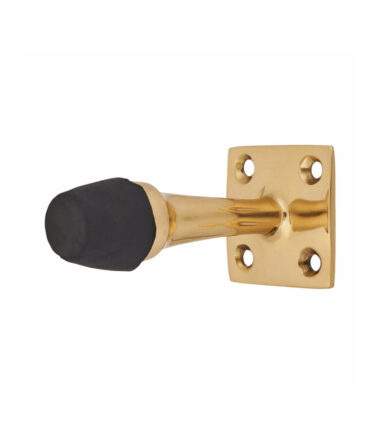 Altro Square Base Projection Door Stop - 70mm Projection - Polished Brass