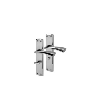 Altro Taranto Door Handle - Bathroom Set - Satin/Polished Chrome