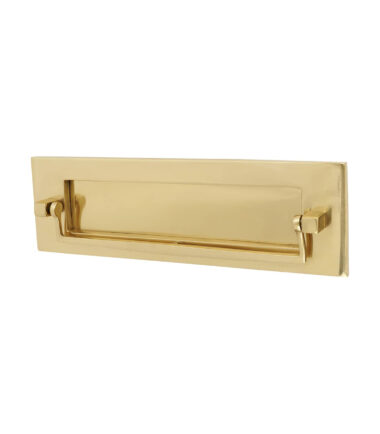 Altro Victorian Plain Edge Postal Door Knocker - 254 x 78mm - Polished Brass