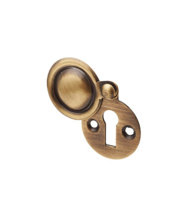 Covered Escutcheon - Keyhole - 32 x 32mm - Antique Brass