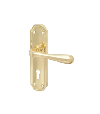 Hampstead Genoa Door Lock Handle - Polished Brass