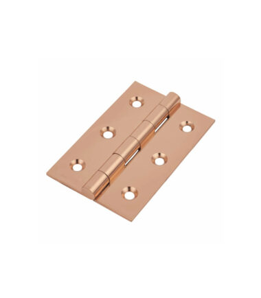 Hampstead Solid Drawn Hinge - 75 x 50 x 2mm - Polished Copper - Pair