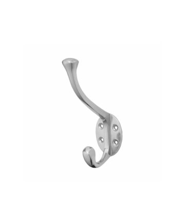 Hampstead Victorian Heavy Duty Single Hat & Coat Hook - 143 x 65mm - Polished Chrome