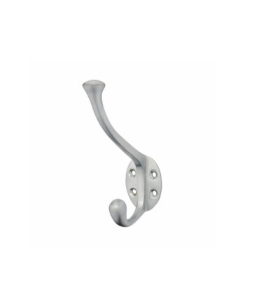 Victorian Heavy Duty Single Hat & Coat Hook - 143 x 65mm - Satin Chrome