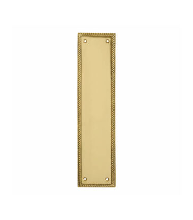 Solid Brass Georgian Plain Finger Plate - 305 x 73 x 5mm - Polished
