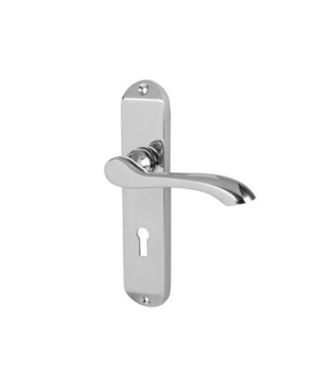 Touchpoint Ancona Door Lock Handle - Keyhole - Polished Chrome