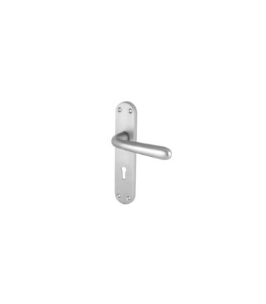 Touchpoint Arezzo Lock Door Handle - Keyhole - 182 x 39mm - Satin Chrome