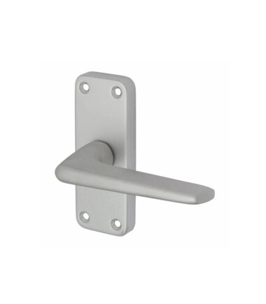Touchpoint Lynx Latch Door Handle - Short Plate - Satin Aluminium