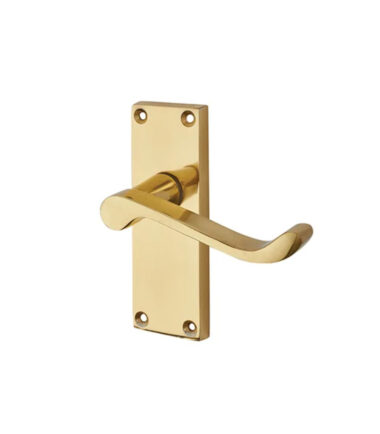 Touchpoint Budget Scroll Door Handle - Latch Set - Polished Brass
