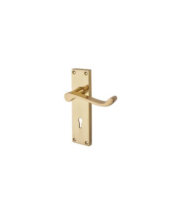 Touchpoint Budget Scroll Lock Door Handle - Keyhole - Polished Brass