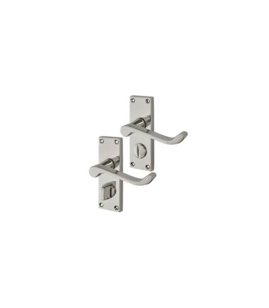 Touchpoint Budget Scroll Privacy Door Handle - Short Plate - 115 x 42mm - Polished Chrome