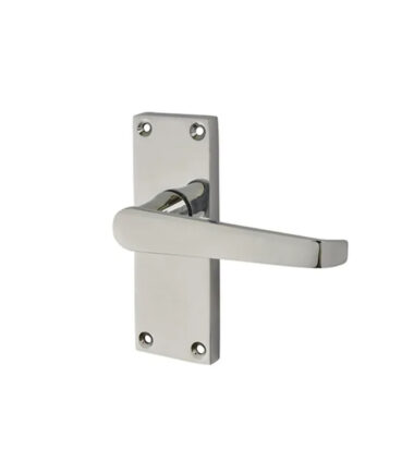 Touchpoint Budget Straight Latch Door Handle - Short Plate - Polished Chrome