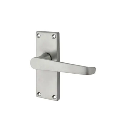 Touchpoint Budget Straight Latch Door Handle - Short Plate - Satin Chrome