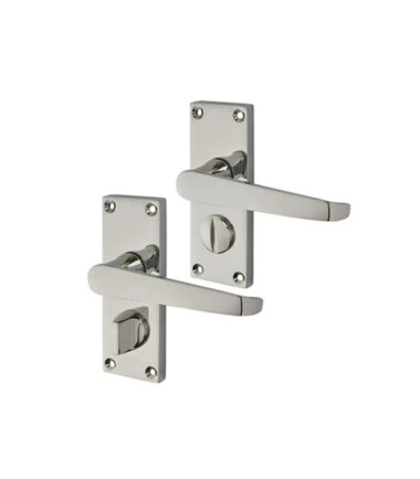 Touchpoint Budget Straight Privacy Door Handle - Short Plate - Polished Chrome
