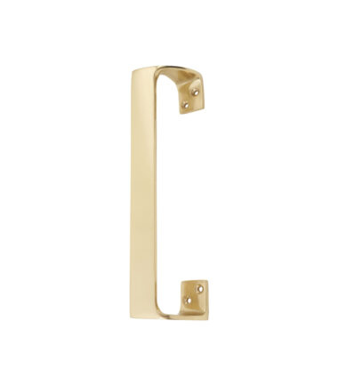 Touchpoint Modern Offset Door Pull Handle - Screw Fix - 180mm Centres - Polished Brass