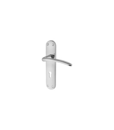 Touchpoint Salerno Lock Door Handle - Keyhole - 182 x 39mm - Polished Chrome
