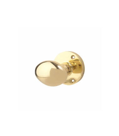 Victorian Oval Mortice Door Knob - Polished Brass