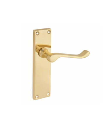 Touchpoint Victorian Scroll Latch Door Handle - Polished Brass