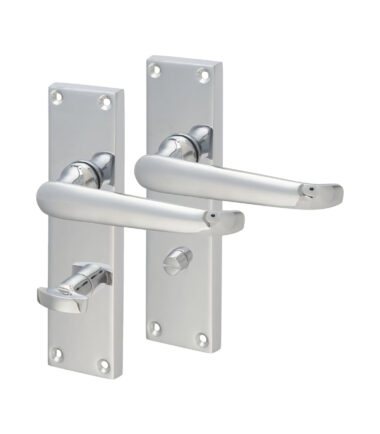 Touchpoint Victorian Straight Bathroom Door Handle - 155 x 42mm - Polished Chrome