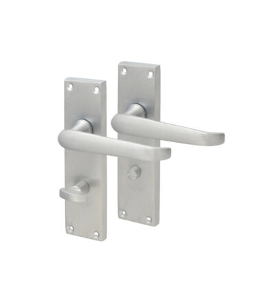 Touchpoint Victorian Straight Bathroom Door Handle - Satin Chrome