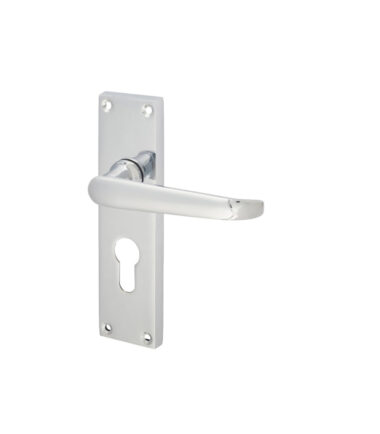 Touchpoint Victorian Straight Door Lock Handle - Euro - Polished Chrome