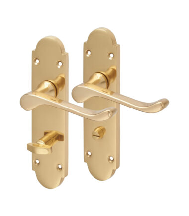 Touchpoint Victorian Summer Bathroom Door Handle - 168 x 40mm - Polished Brass