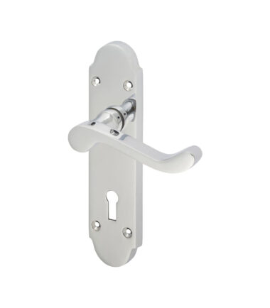 Touchpoint Victorian Summer Lock Door Handle - Keyhole - 168 x 40mm - Polished Chrome