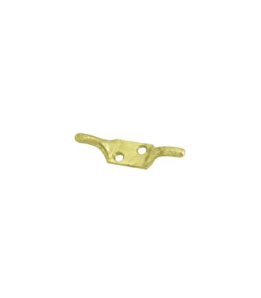 Twin Horn Cleat Hook - 75mm Length - Polished Brass